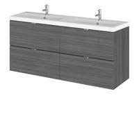 1200 WH 4-Drawer Vanity W/Double Basin