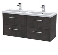 1200 WH 4-Drawer Vanity & Double Basin