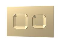 Square Dual Flush Push Button Brass