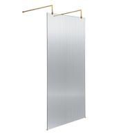 900 Fluted Wetroom Screen with Arms and